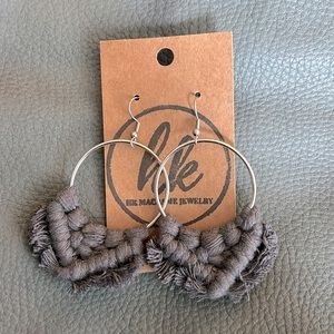 GRAY MACRAME EARRINGS